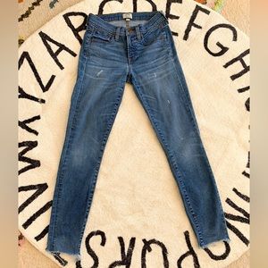 J Crew toothpick Jean with raw hem